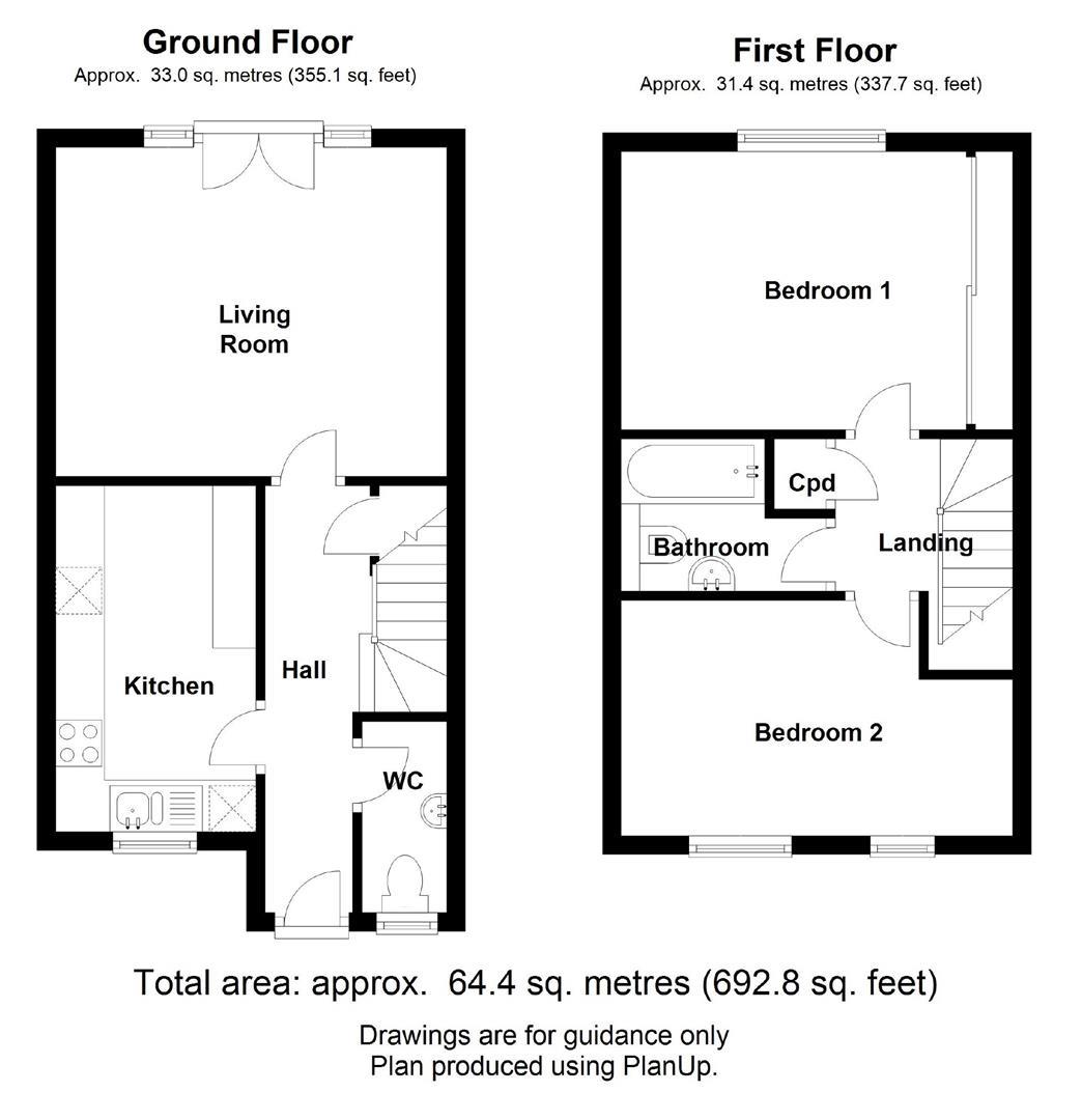 Floor plan Brook Close, Histon